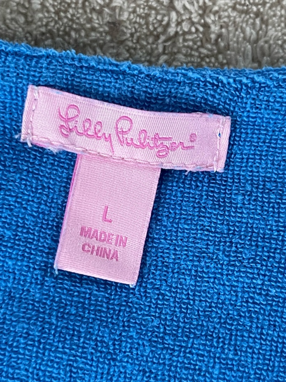 Lilly Pulitzer Women’s Size L  Embroidered Sleeveless Shift dress Blue Cotton - Picture 10 of 14